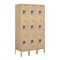 Salsbury Industries Wardrobe Locker, 36" W, 15" D, 66" H, (3) Wide, (9) Openings, Tan 63355TN-U - alternate 1